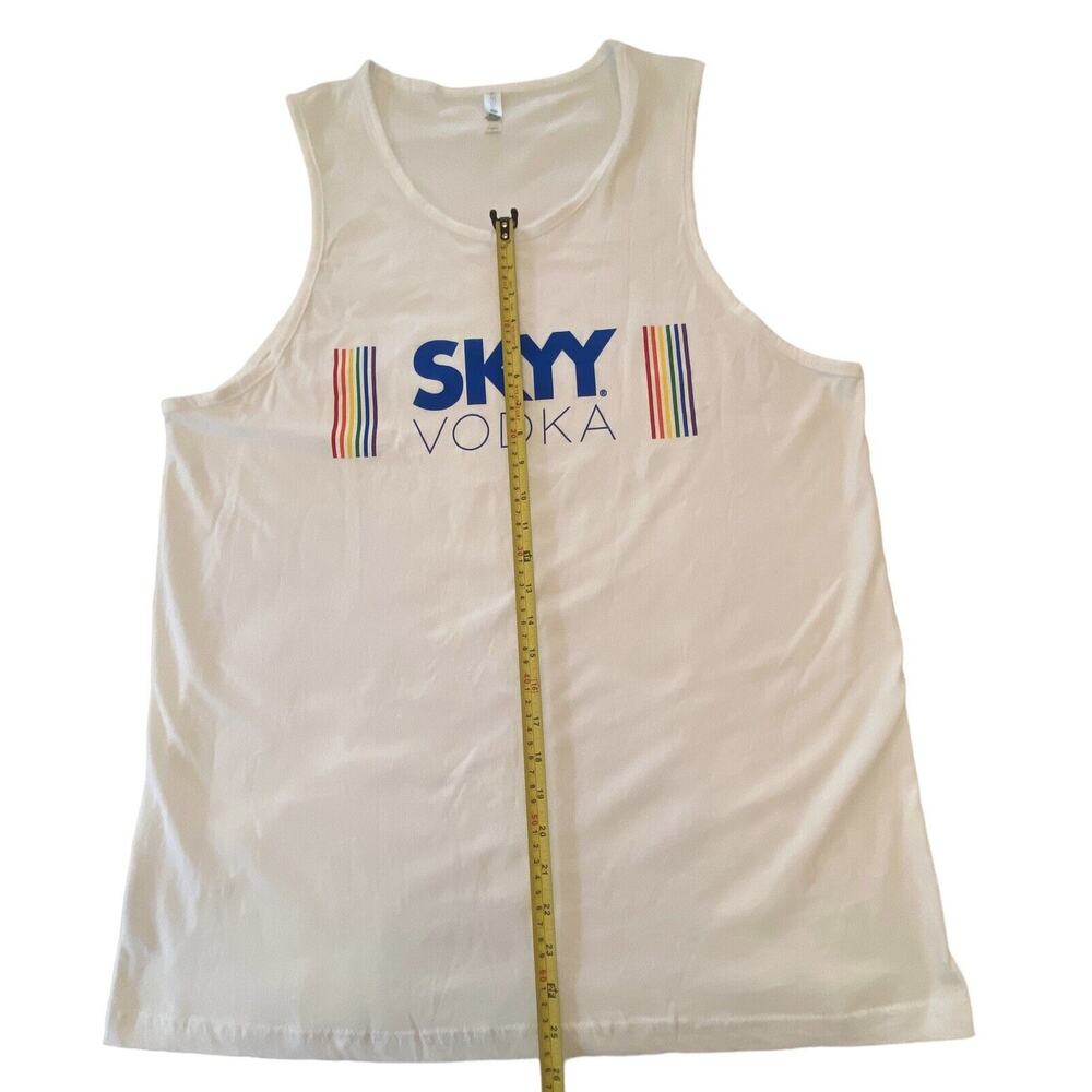 SKYY Vodka PRIDE Unisex Size X-Large White 100% Cotton Tank Top Rainbow Colors - Picture 9 of 15